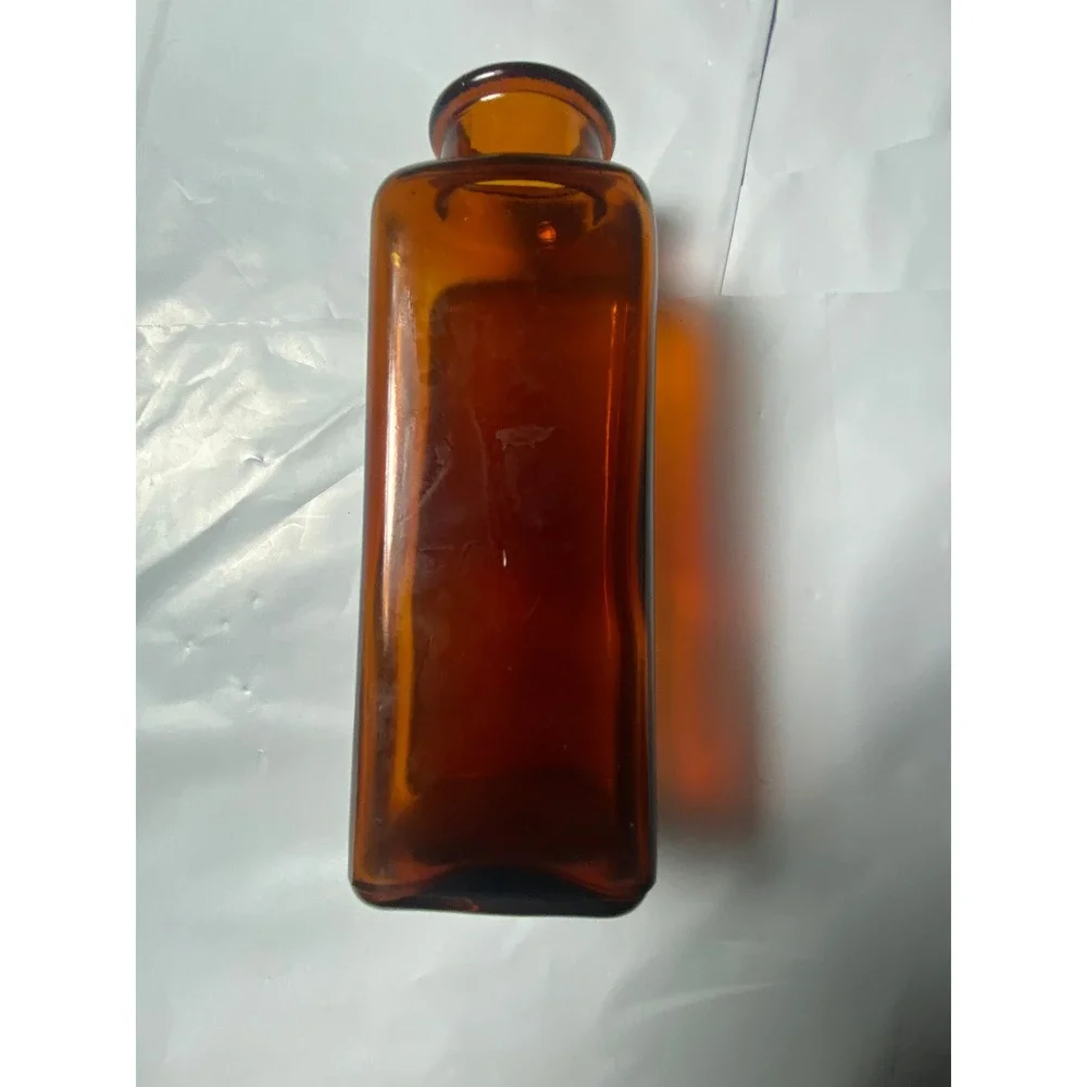 Vintage MCM Amber Brown Glass Vase Flared Rim Mid Century Modern Decor